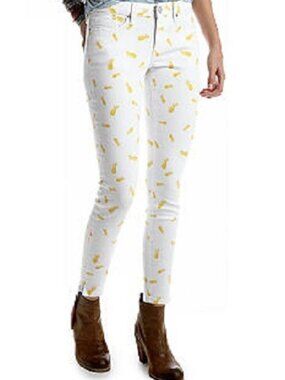 Chip & Pepper CALIFORNIA SYD White/Yellow Pineapple Denim Ankle Skinny Jeans